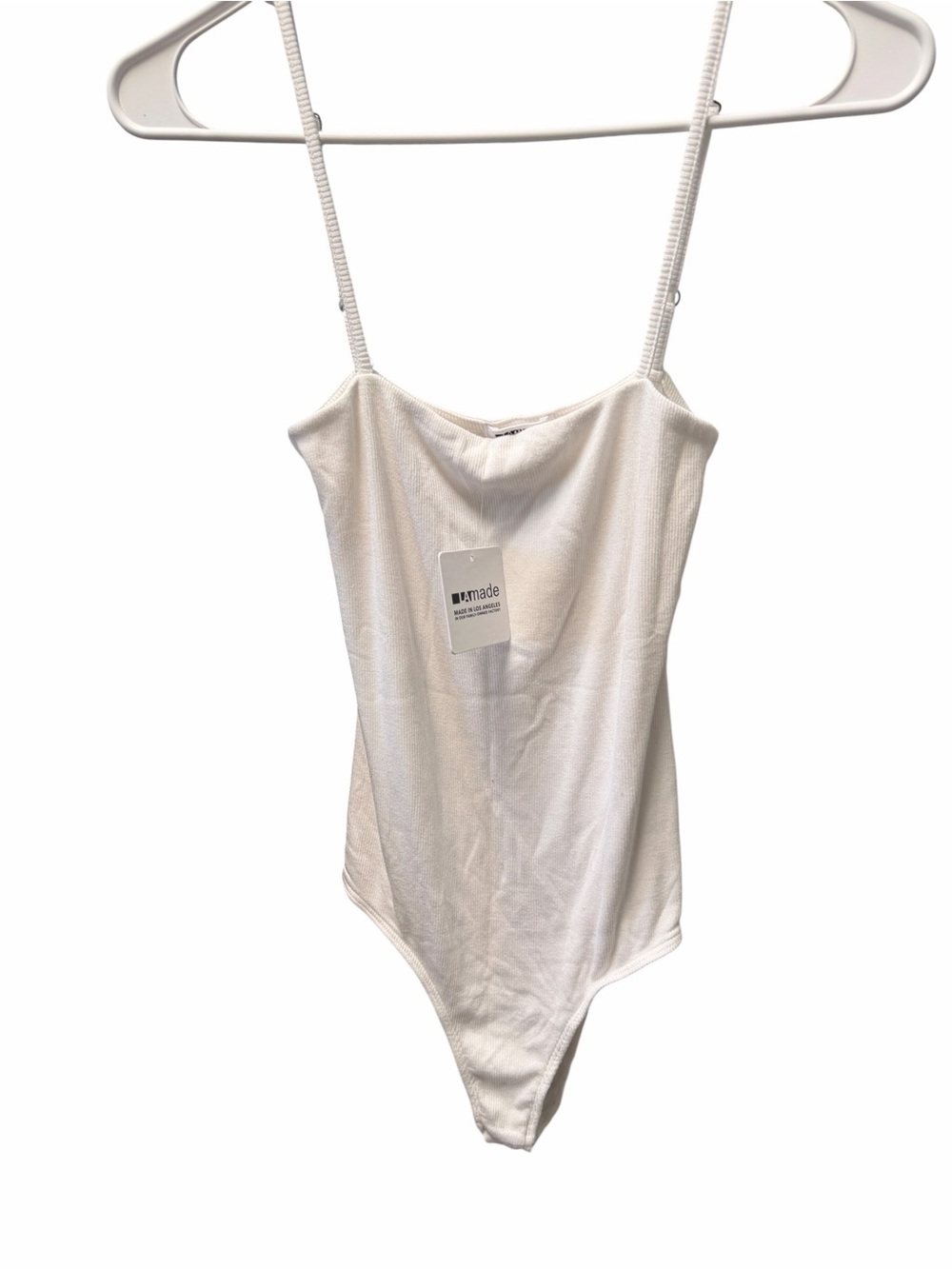 LAmade White Ribbed Bodysuit NWT Size Small